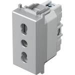 TEM Контакт италиански стандарт 2P+E 16A 1M, цвят Сребро мат, Modul - VM30ES (VM30ES)