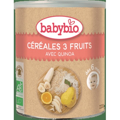 Babybio bezmliečna rýžovoquinoová s ovocím 220 g
