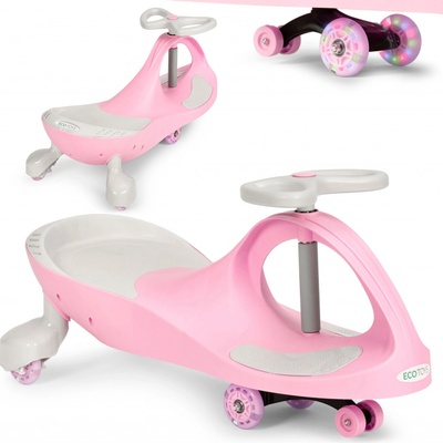 Ecotoys Dětské gravitační vozítko LED kola růžové