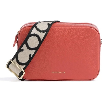 Coccinelle kožená crossbody kabelka malá červená