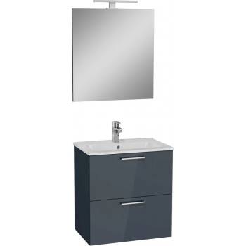 Vitra Koupelnová skříňka s umyvadlem zrcadlem a osvětlením Mia 59x61x39,5 cm antracit lesk MIASET60A