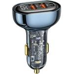 USAMS Автомобилно зарядно USAMS 2xUSB+1xUSB-C 80WFast Charge, синьо (CC159CC (Usa001219)