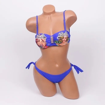 Image 1 of Дамски бански бриджитка в синьо и декорация