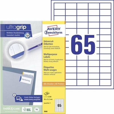 avery zweckform Etikety univerzálne 38x21,2mm Avery A4 100 hárkov