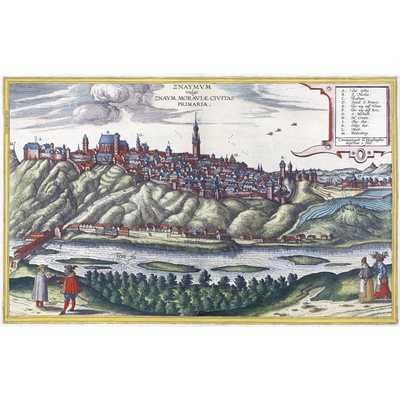 Znojmo - historická veduta (1620) Varianta: 70x45 cm - Na matném papíře