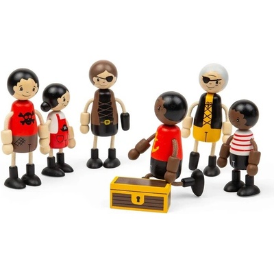 Bigjigs Toys Sada drevených postavičiek Piráti