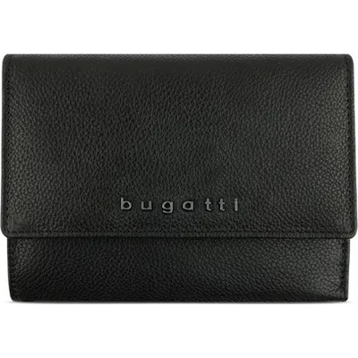 Bugatti Дамски кожен портфейл Bugatti Bella Ladies Flip Wallet, RFID защита, черен (49 4823 01)
