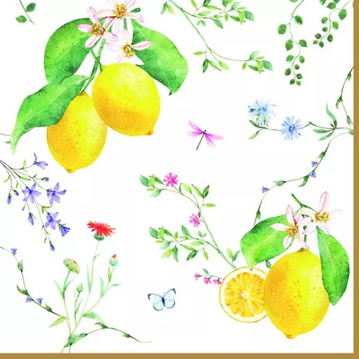 Easy LifeServítky Fleurs et Citrons veľké 33x33cm