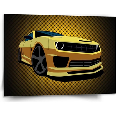 Sablio Obraz Chevrolet Camaro Žltá mriežka - 150x110 cm