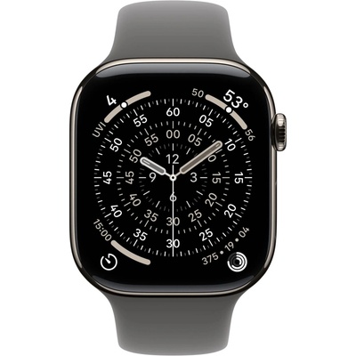 Apple Watch Series 11 Cellular 42 mm Prírodný titán s kamenno sivým športovým remienkom M/L MF8N4WF/A