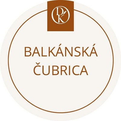 Davídkovo koření Etiketa Balkánská čubrica béžová průměr 4,5 cm 1 ks