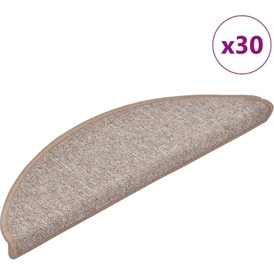 vidaXL Изтривалки за стълби, 30 бр. , 56x17x3 см, светлокафяви, полукръгли (3365735)
