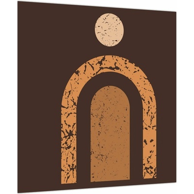 Skleněný obraz - Oranžové oblouky N⁰3, jednodílný 40x40 cm na skle