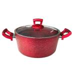 Haschever Hr-granite-ЧЕРВЕНО-Тенджера 24х11см-4.9л. (9735.009)ДЪЛБОКА (0189144)