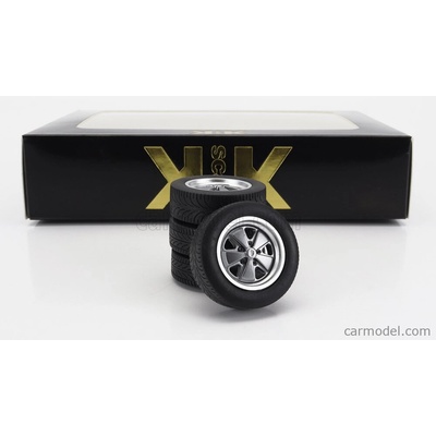 Kk-scale Carrera Accessories Set 4x Wheels And Rims For Porsche 911 Clubsport Grey Met 1:18