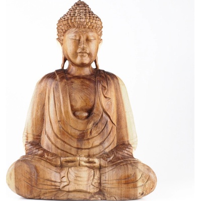 Soška dřevo Buddha Meditation 50 cm světlá