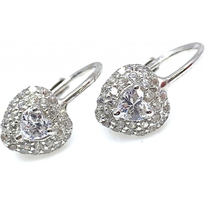 Jan Kos jewellery stříbrné náušnice s bílým kamenem 12110645