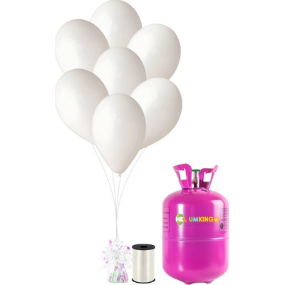 HeliumKing Hélium párty set s bielymi balónikmi
