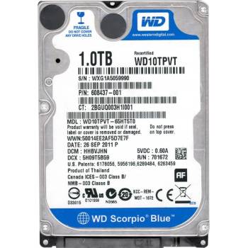 WD Scorpio Blue 1TB, 2,5", SATAII, 5200rpm, WD10TPVT