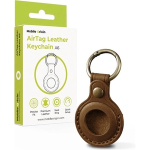 Mobile Origin Кожен ключодържател за Apple AirTag - Mobile Origin A6 AirTag Leather Keychain (кафяв) (MO-ALK-MBRW)