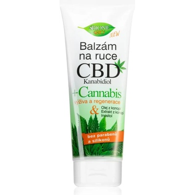 Bione Cosmetics Cannabis CBD регенериращ балсам за ръце с конопено масло 205ml