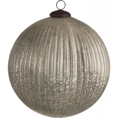 Stříbrná antik skleněná ozdoba koule XL - Ø 20 cm - J-Line by Jolipa
