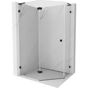 Mexen Lunar L петстенен душ кабина с ляво отваряне 90 x 80 см, прозрачна, черна - 831L-090L-080P-70-00-L (831L-090L-080P-70-00-L)