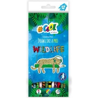 Cool by Victoria Wildlife sada farebných trojhranných ceruziek 12 rôznych farieb HY CP12A1