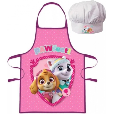 Euroswan zástěra s kuchařskou čepicí Tlapková patrola Paw Patrol s obrázkem Skye a Everest
