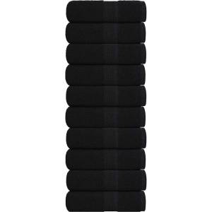 vidaXL Кърпи за гости FROGN 10 бр. Черни 30x50 см 360 г/м2 (136949)