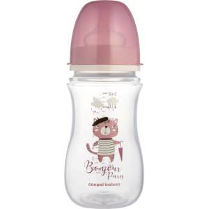 Canpol babies Антиколик шише Canpol Easy Start - Bonjour Paris, 240 ml, розово (35/232_pin) - ozone