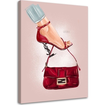 Gario Obraz na plátne Červená glamour kabelka - Svetlana Gracheva Rozmery: 40 x 60 cm