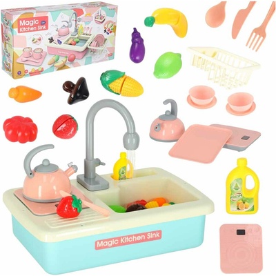 Tomido Dětský dřez na mytí nádobí s tekoucí vodou modrý – Zboží Dáma