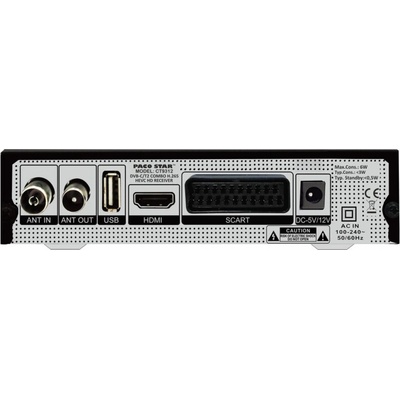 Цифров ефирен DVB-T/ T2 HD приемник Paco Star CT9312, Приемник за свободни канали, 12V (Paco Star CT9312)