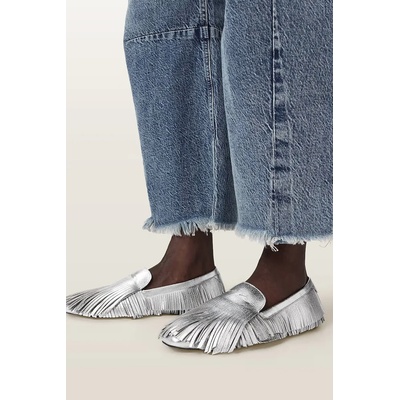 AllSaints мокасини дамски кожени Sandy Fringe Loafer (W079FE)