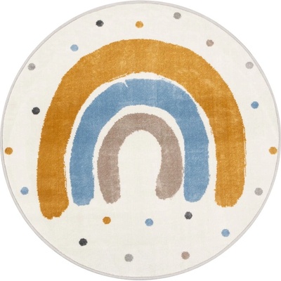 FD Детски килим в цвят жълта охра и слонова кост ø100 cm Joyful Gold - FD (5901760436458)