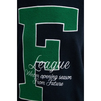 From Future Кашмирен пуловер from future в тъмносиньо от лека материя wpr02211 (wpr02211)