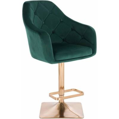 LuxuryForm Design Andora Velur na zlatej hranatej podstave zelená