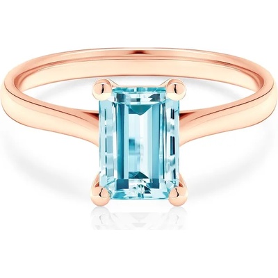 SAVICKI Годежен пръстен Savicki: розово злато, аквамарин