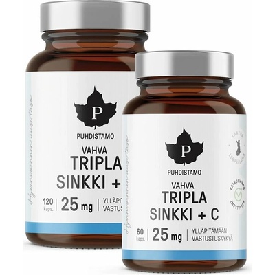 Puhdistamo Triple Zinc 25mg + Vitamin C 120 kapsúl + 60 kapsúl