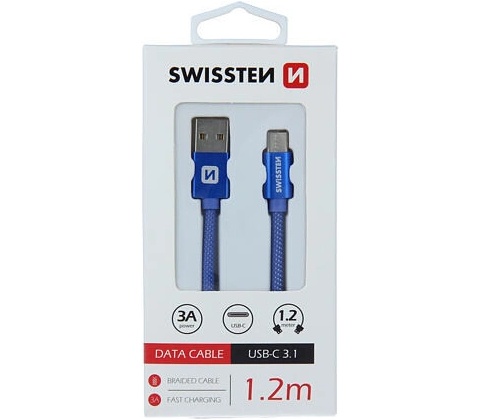 Swissten 71521208 USB / USB-C, 1,2m, modrý