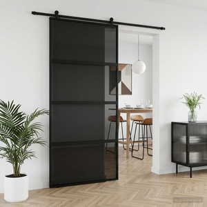 vidaXL Преплъзваща се врата 102.5 x 205 cm Закалено стъкло и алуминий (42054107)