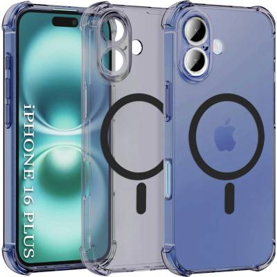 Techsuit Калъф за iPhone 16 - Techsuit - Удароустойчив Clear Silicone MagSafe - Опушено Черен