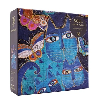 Paperblanks Пъзел Paperblanks - Blue Cats and Butterflies, 500 части (6703020093)