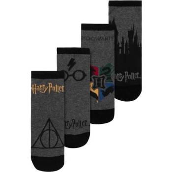 Lizenz Мъжки чорапи Harry Potter Hogwarts Mix Men Sneaker Socks 4 pairs