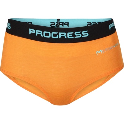 PROGRESS Dámske merino nohavičky MA KLHZ 125 Oranžová Čierna Tyrkysová