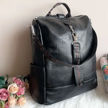 Image 1 of Черна Кожена Чанта Раница - Модел 311