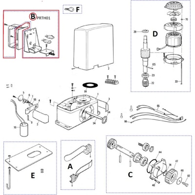 PRTH01 set - držák řídící jednotky s mikrospínači pro THOR/ ROBO (č.9,10,13,15,25,26)