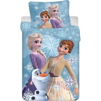 Jerry Fabrics bavlna obliečky Frozen White snowflake 140x200 70x90