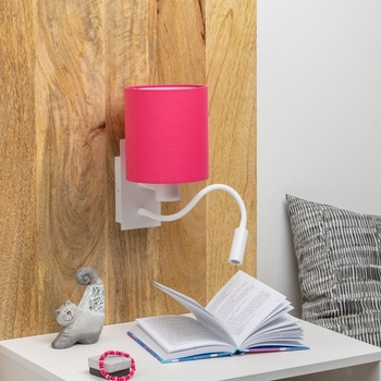 Brilagi - LED Аплик NUBILA 1xE27/25W/230V + LED/3W бял/розов (BG1559J)